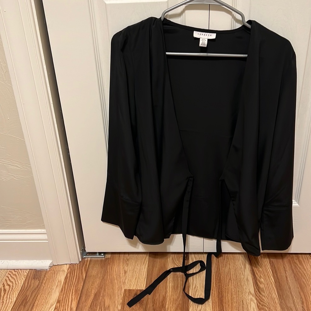 Satin wrap top
